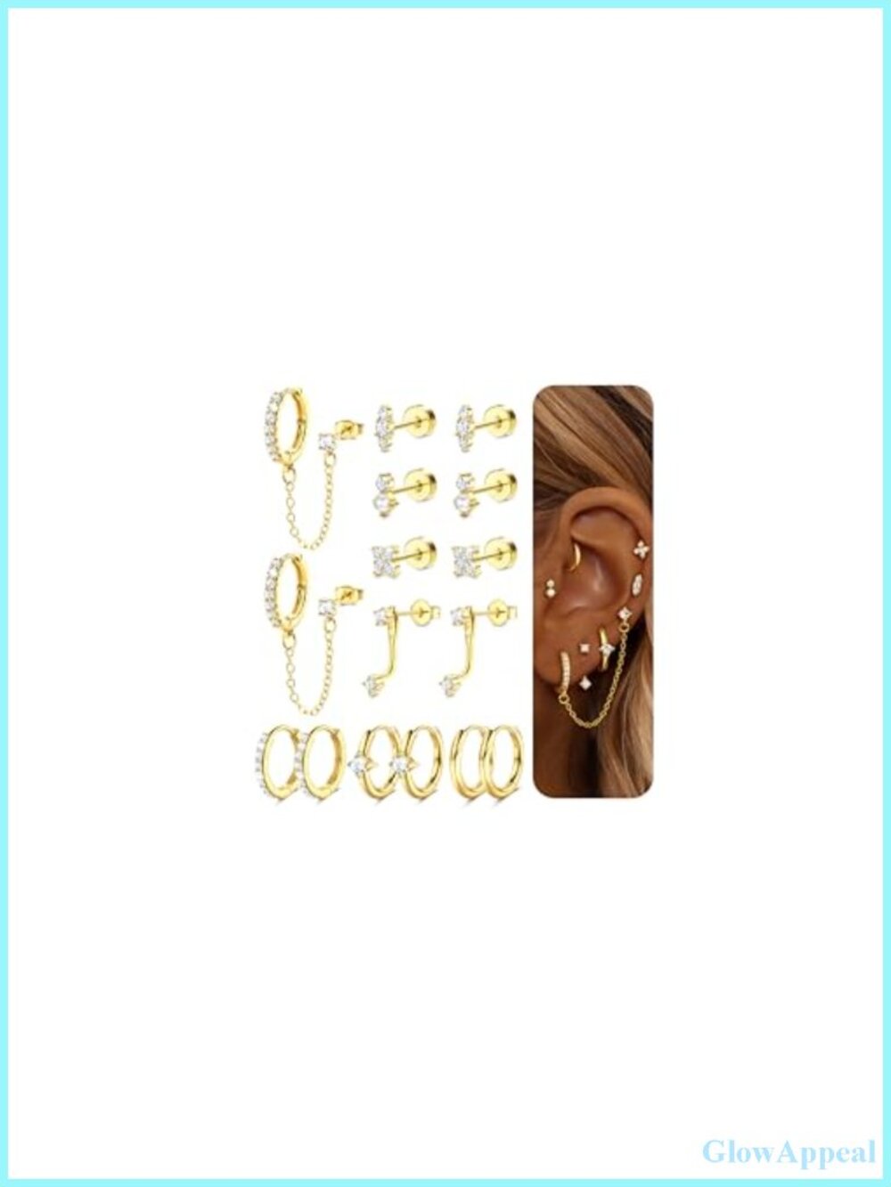 Hypoallergenic Flat Back Earrings Set for Sensitive Skin 316L Stainless Steel